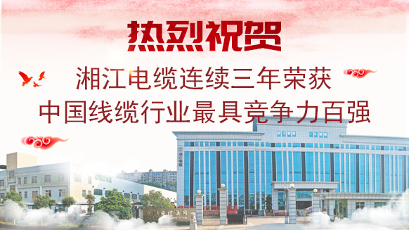 湘江電纜連續(xù)3年榮獲《中國(guó)線纜行業(yè)最具競(jìng)爭(zhēng)力百強(qiáng)企業(yè)》稱號(hào)